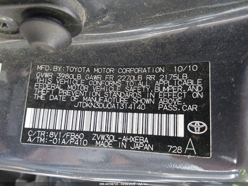 JTDKN3DU0A1314140 2010 TOYOTA PRIUS photo no. 9