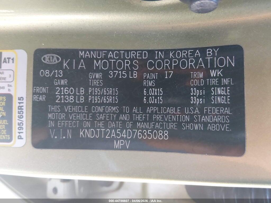 KNDJT2A54D7635088 2013 KIA SOUL photo no. 9