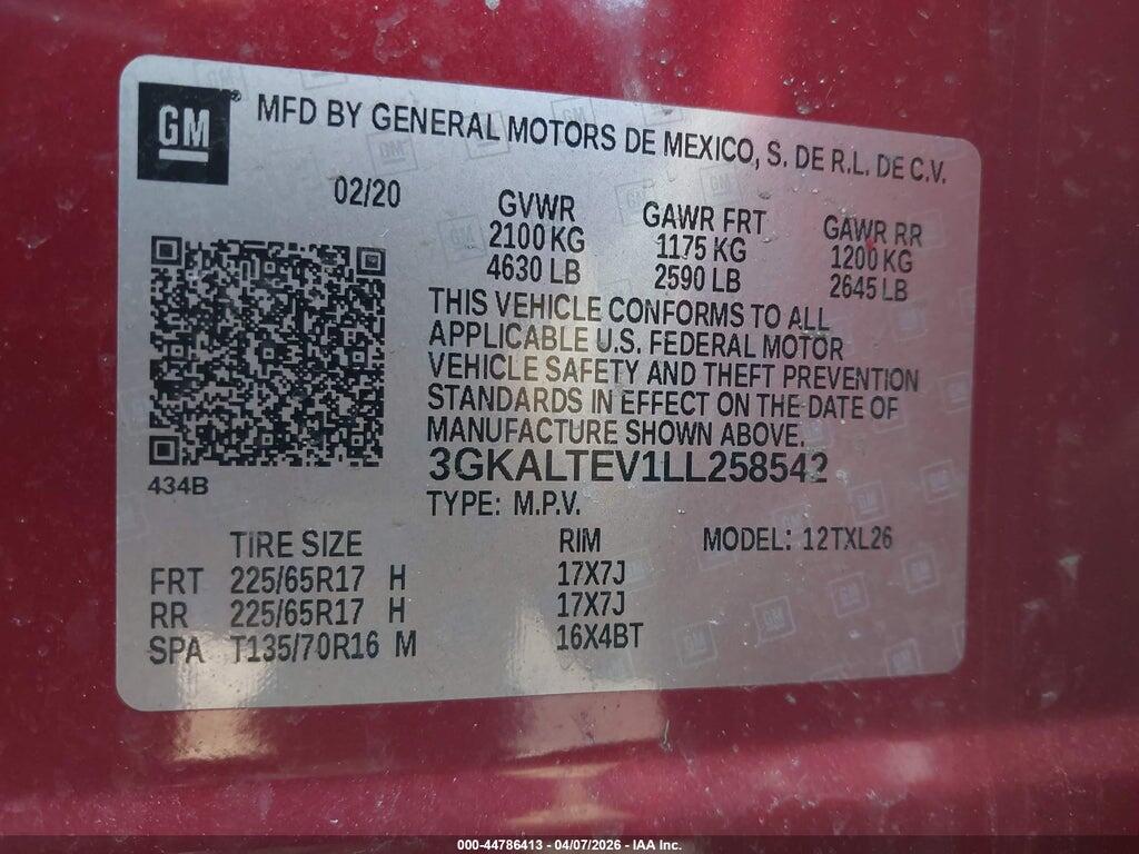 3GKALTEV1LL258542 2020 GMC TERRAIN photo no. 9