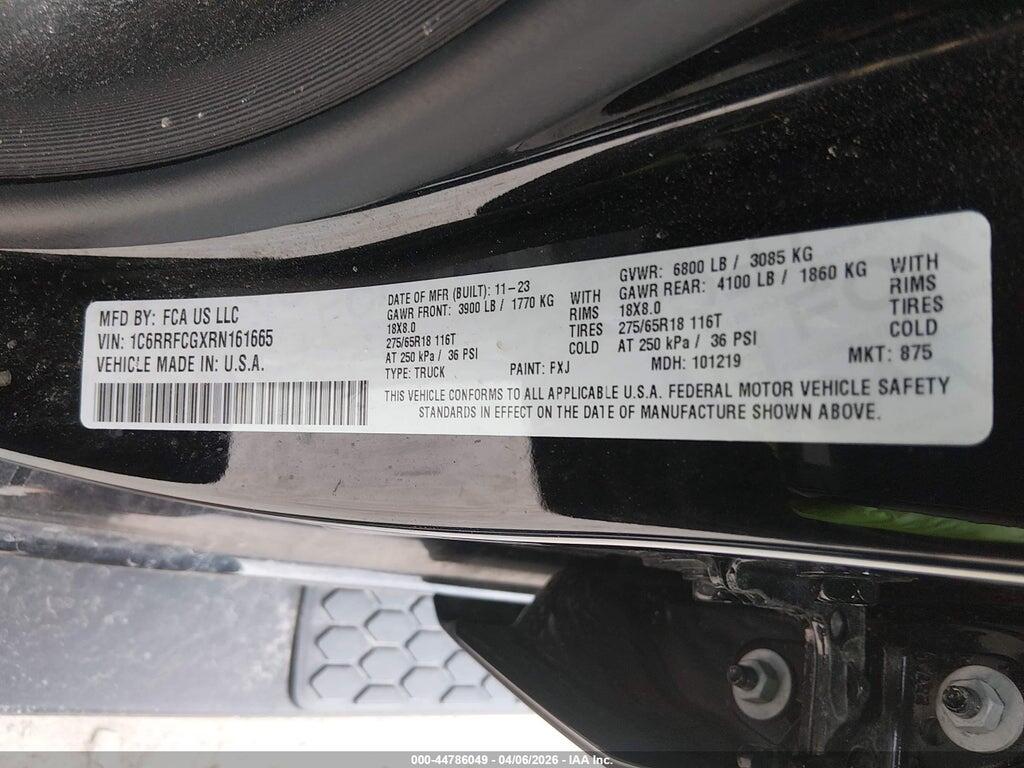 1C6RRFCGXRN161665 2024 RAM 1500 photo no. 8