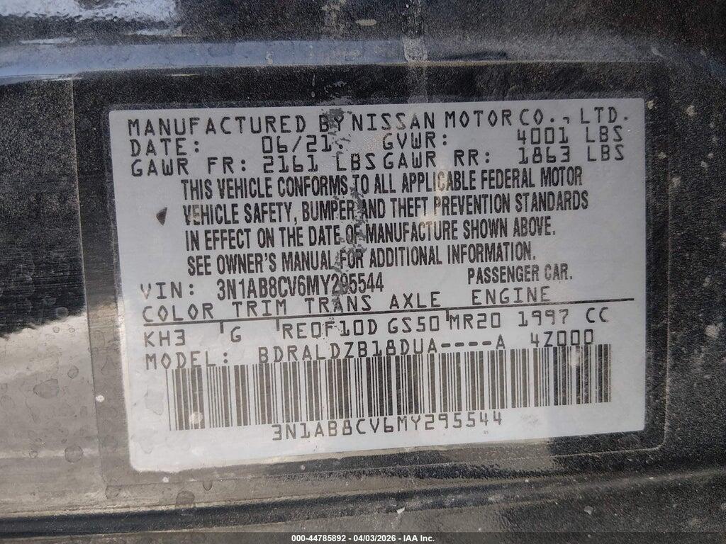3N1AB8CV6MY295544 2021 NISSAN SENTRA photo no. 9
