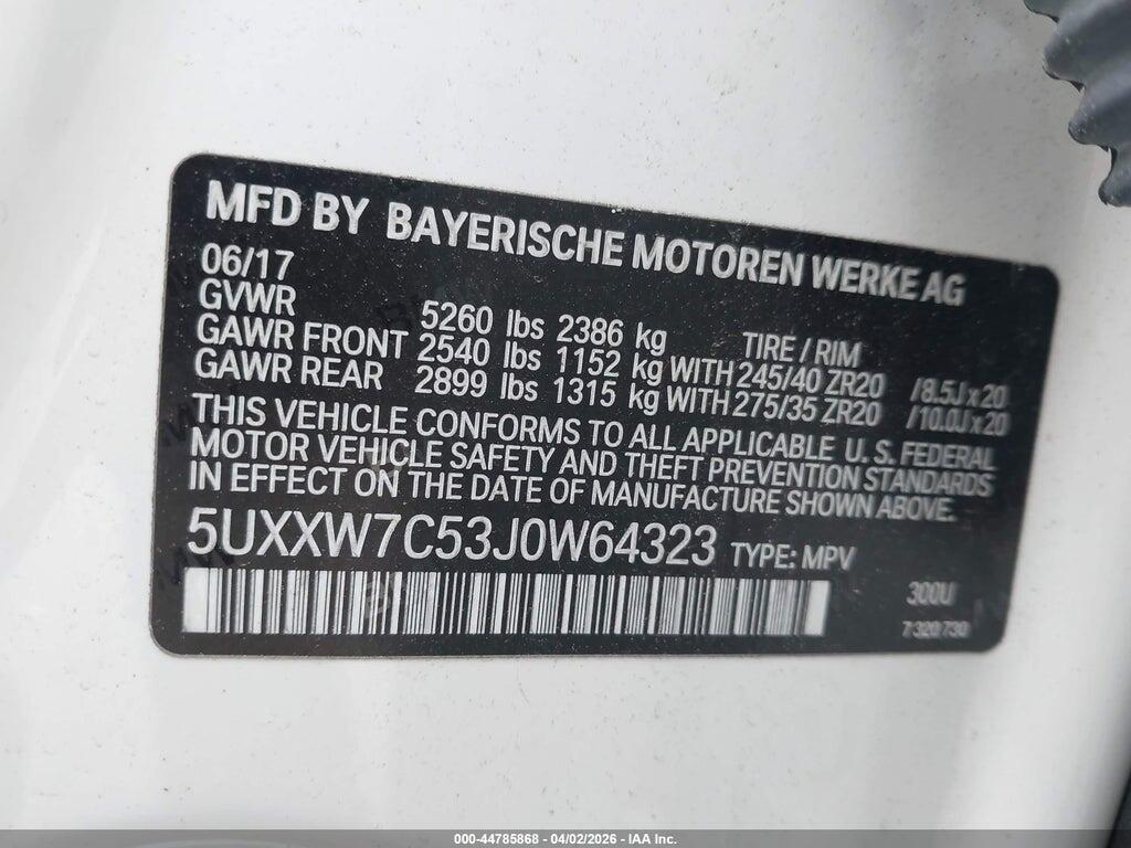 5UXXW7C53J0W64323 2018 BMW X4 photo no. 9