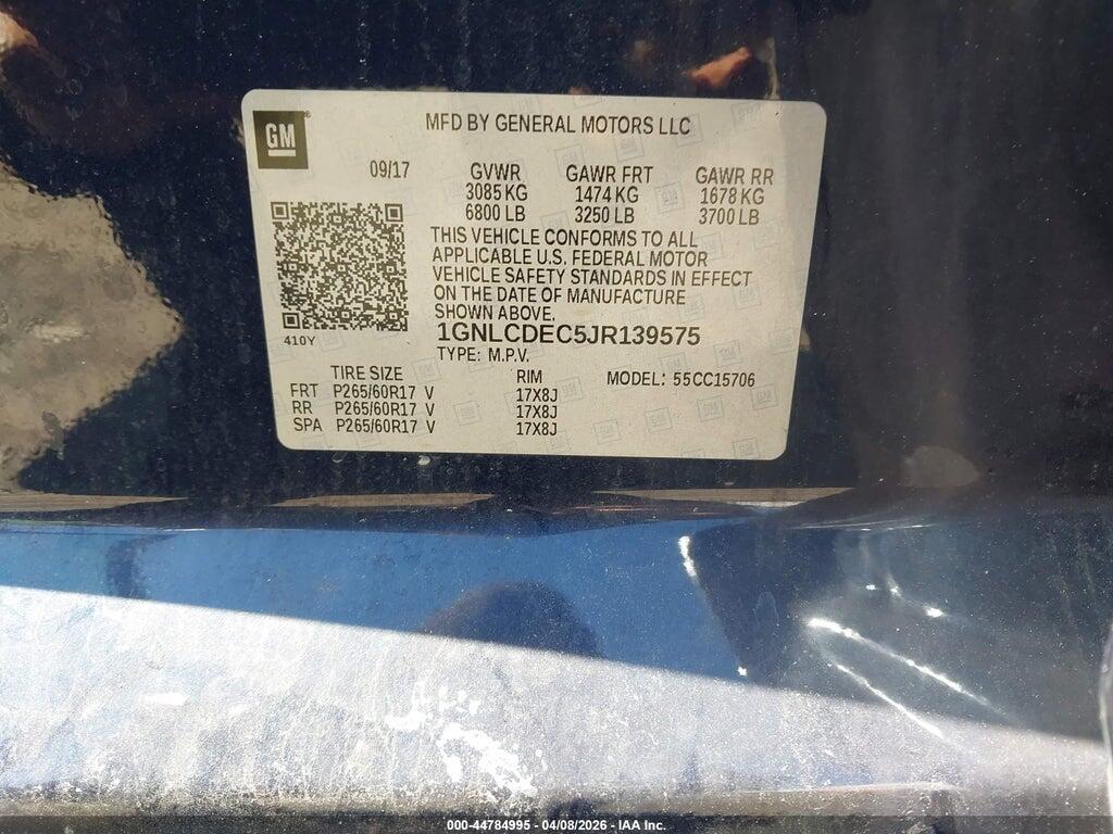 1GNLCDEC5JR139575 2018 CHEVROLET TAHOE photo no. 9