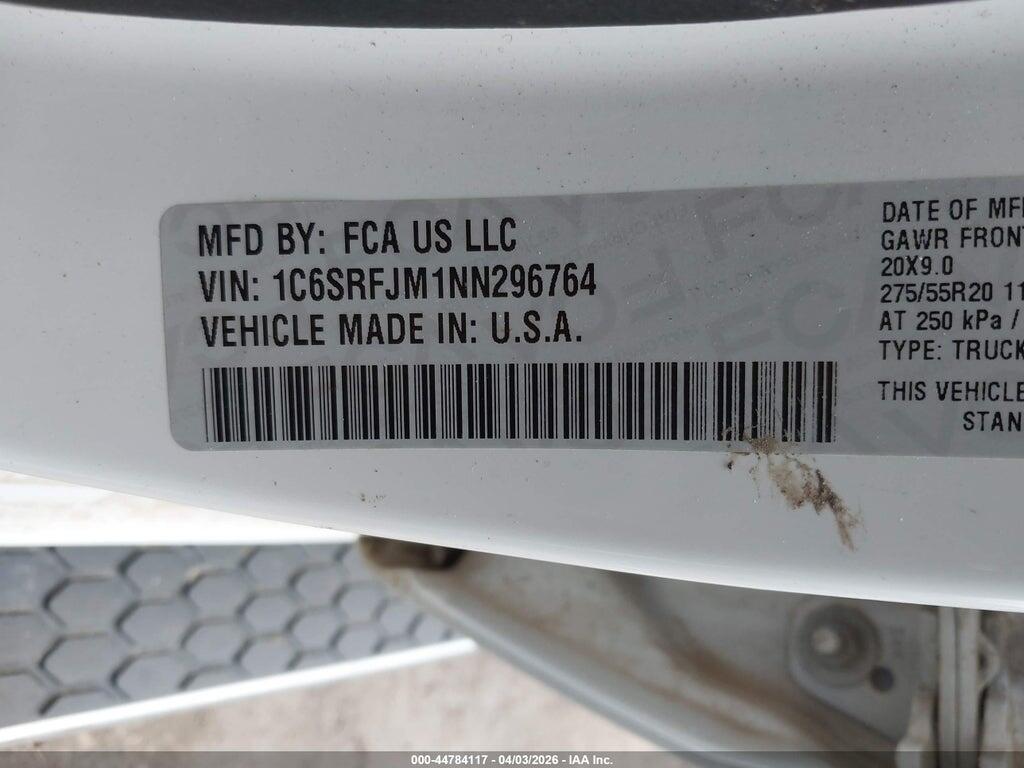 1C6SRFJM1NN296764 2022 RAM 1500 photo no. 9