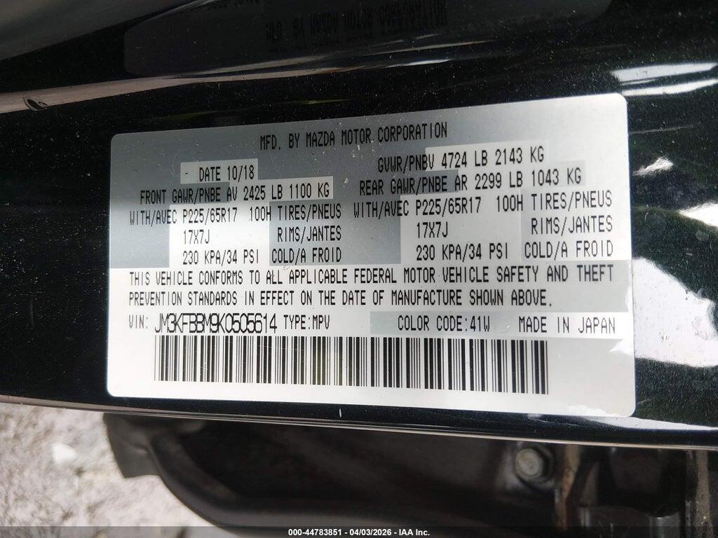 JM3KFBBM9K0505614 2019 MAZDA CX-5 photo no. 9