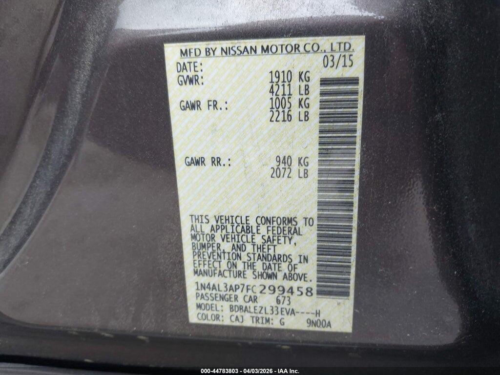 1N4AL3AP7FC299458 2015 NISSAN ALTIMA photo no. 9