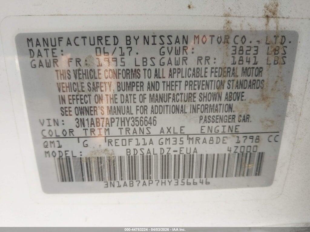 3N1AB7AP7HY356646 2017 NISSAN SENTRA photo no. 9