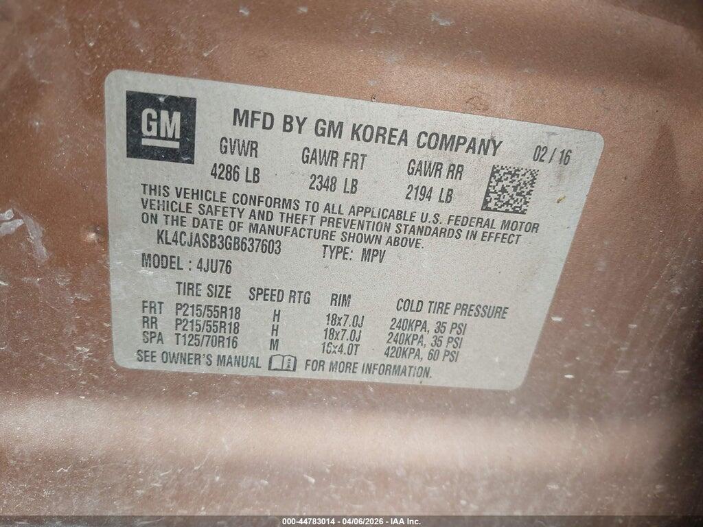 KL4CJASB3GB637603 2016 BUICK ENCORE photo no. 9