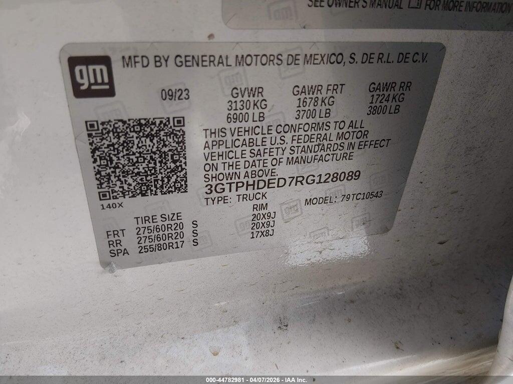 3GTPHDED7RG128089 2024 GMC SIERRA 1500 photo no. 9