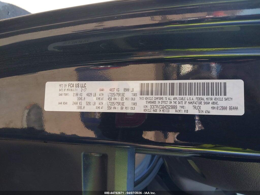3C6TRVCG6HE529889 2017 RAM PROMASTER 2500 photo no. 9