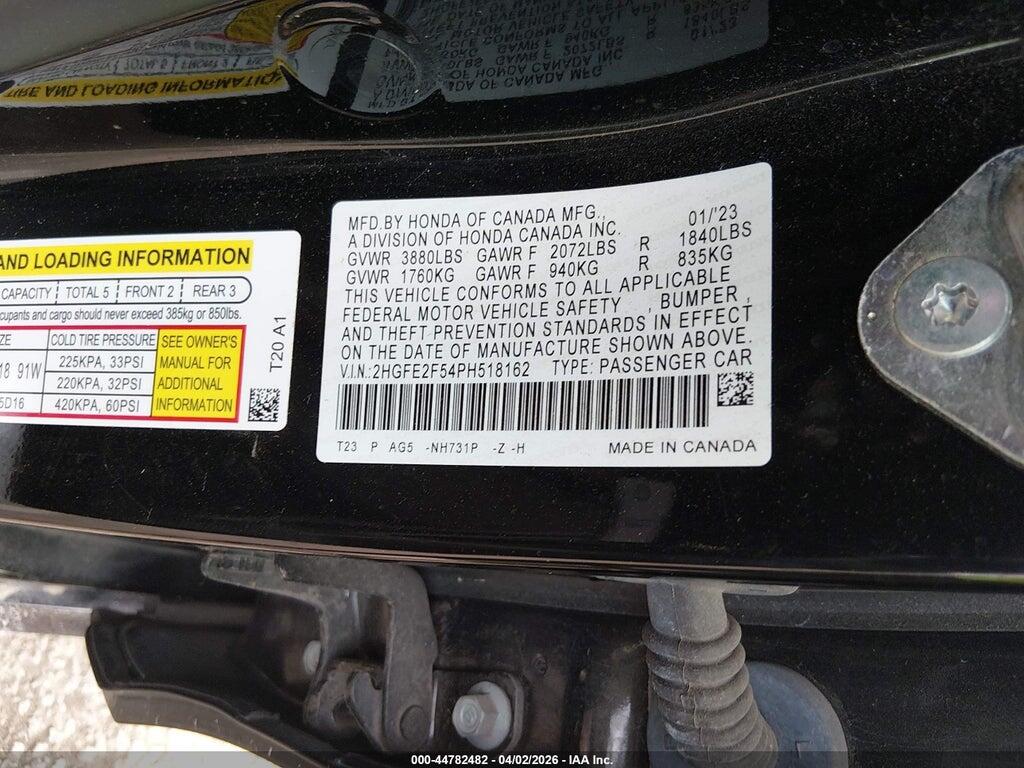 2HGFE2F54PH518162 2023 HONDA CIVIC photo no. 9