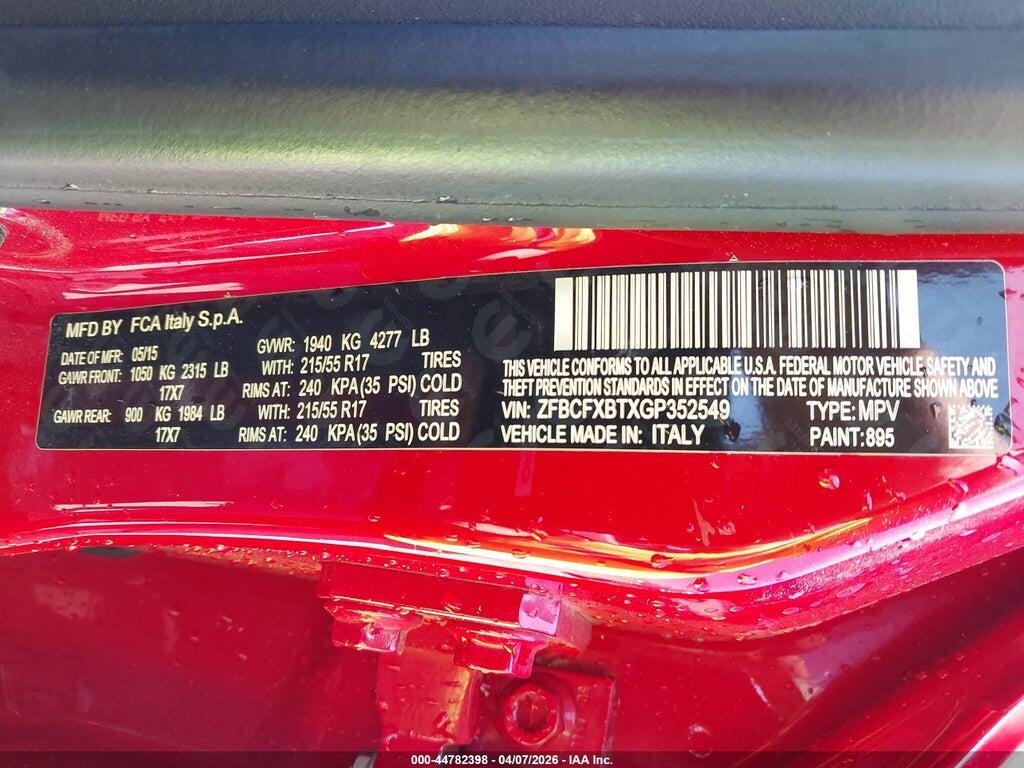 ZFBCFXBTXGP352549 2016 FIAT 500X photo no. 9