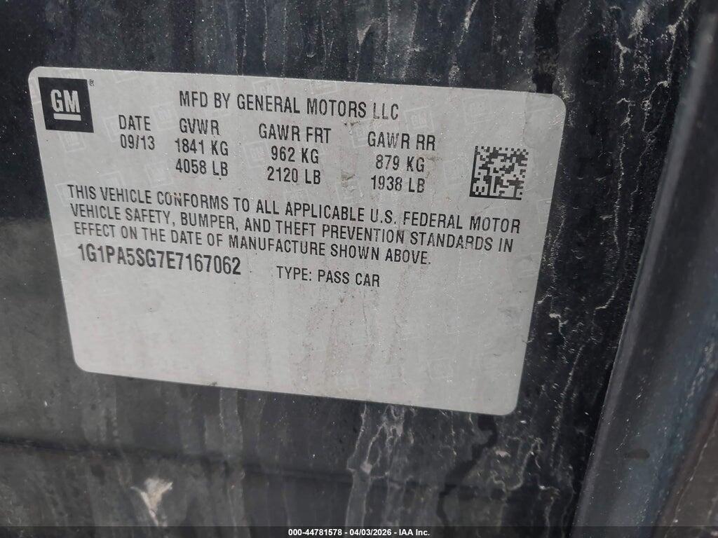 1G1PA5SG7E7167062 2014 CHEVROLET CRUZE photo no. 9