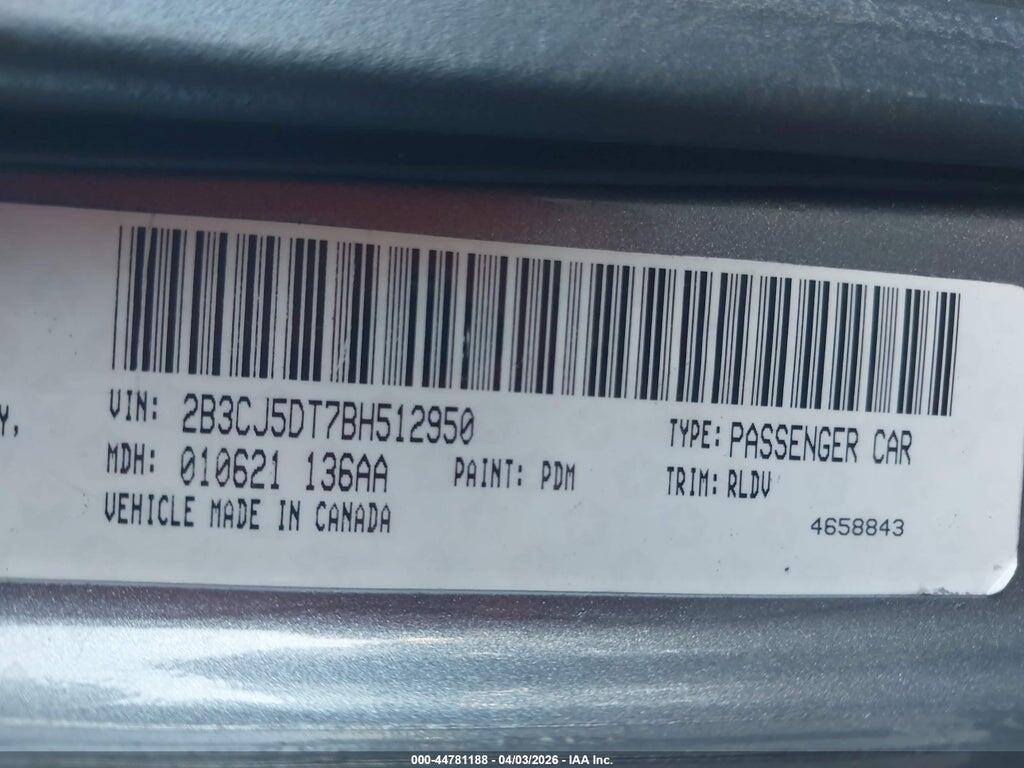 2B3CJ5DT7BH512950 2011 DODGE CHALLENGER photo no. 9