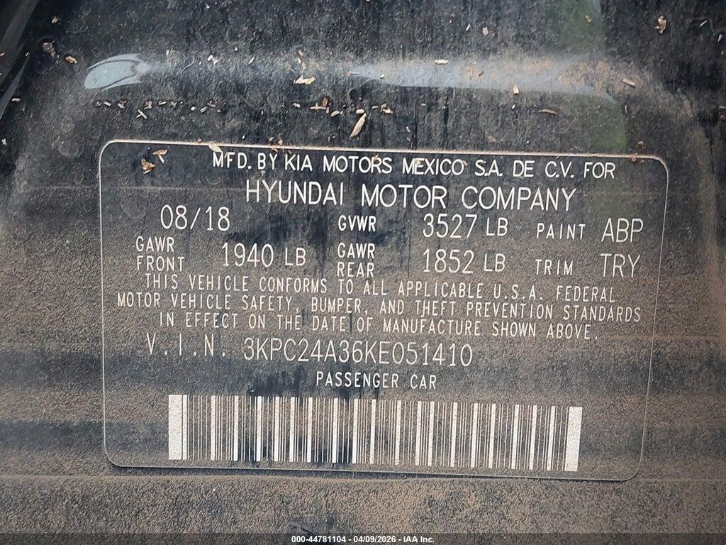 3KPC24A36KE051410 2019 HYUNDAI ACCENT photo no. 9