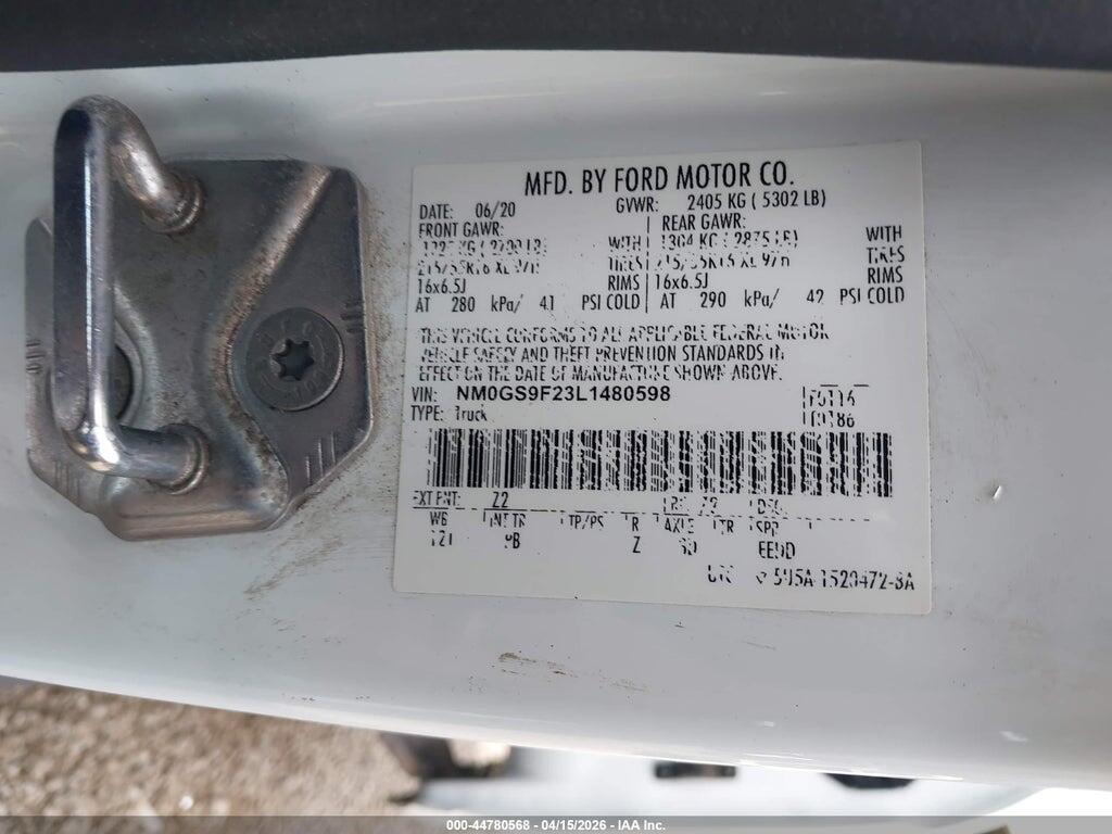 NM0GS9F23L1480598 2020 FORD TRANSIT CONNECT photo no. 9