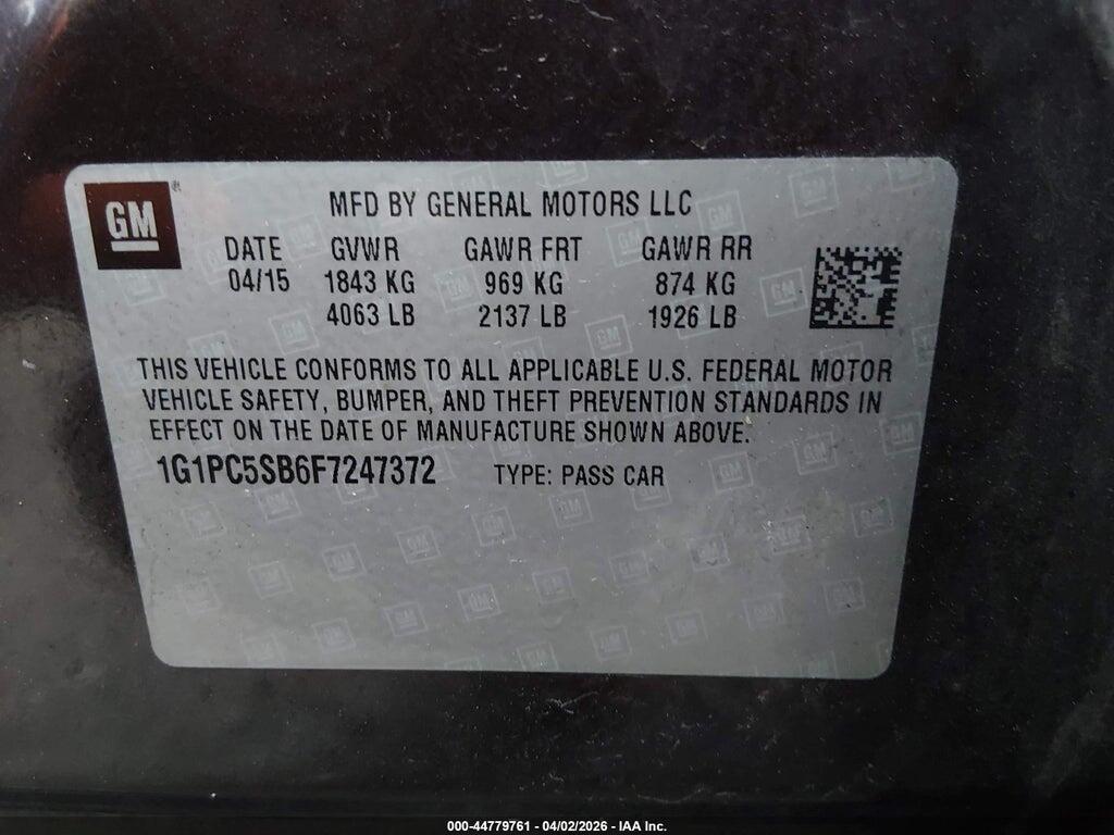 1G1PC5SB6F7247372 2015 CHEVROLET CRUZE photo no. 9