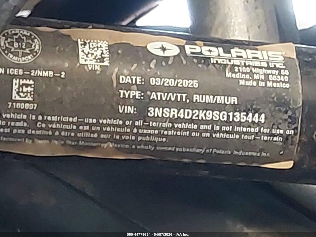3NSR4D2K9SG135444 2025 POLARIS RZR photo no. 10