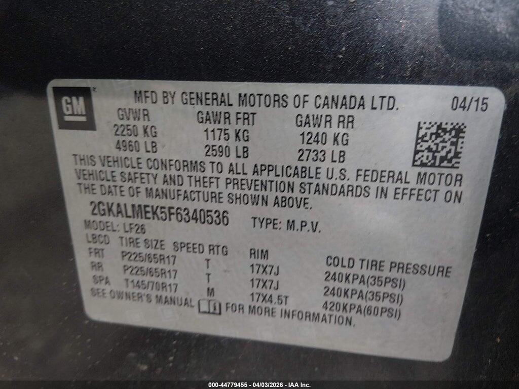 2GKALMEK5F6340536 2015 GMC TERRAIN photo no. 8