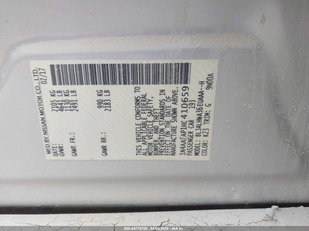 1N4AA6AP1HC410659 2017 NISSAN MAXIMA photo no. 9