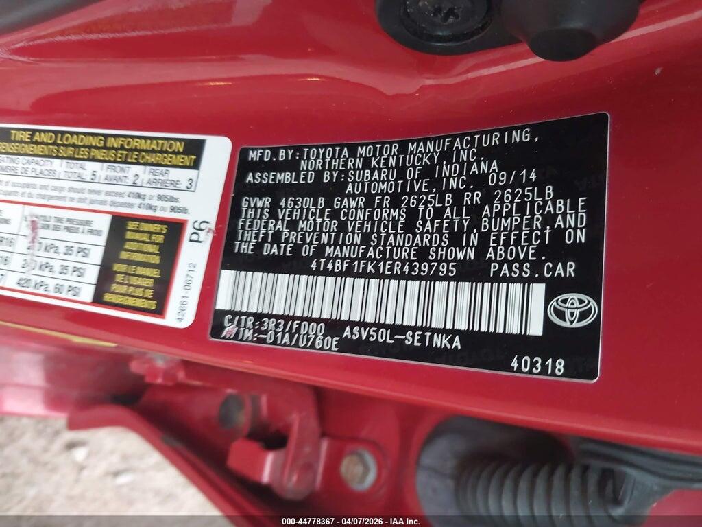 4T4BF1FK1ER439795 2014 TOYOTA CAMRY photo no. 9