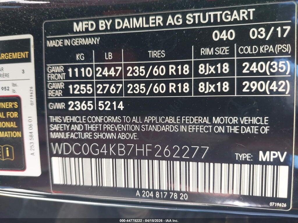 WDC0G4KB7HF262277 2017 MERCEDES-BENZ GLC 300 photo no. 9