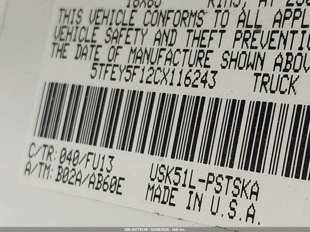 5TFEY5F12CX116243 2012 TOYOTA TUNDRA photo no. 9