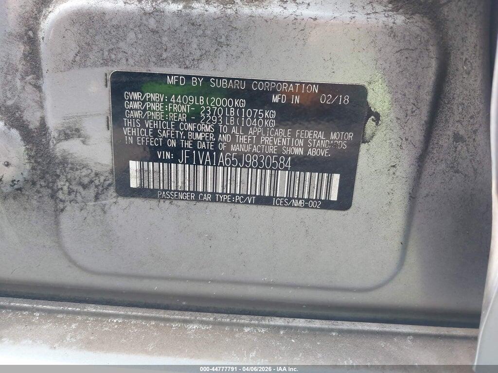 JF1VA1A65J9830584 2018 SUBARU WRX photo no. 9