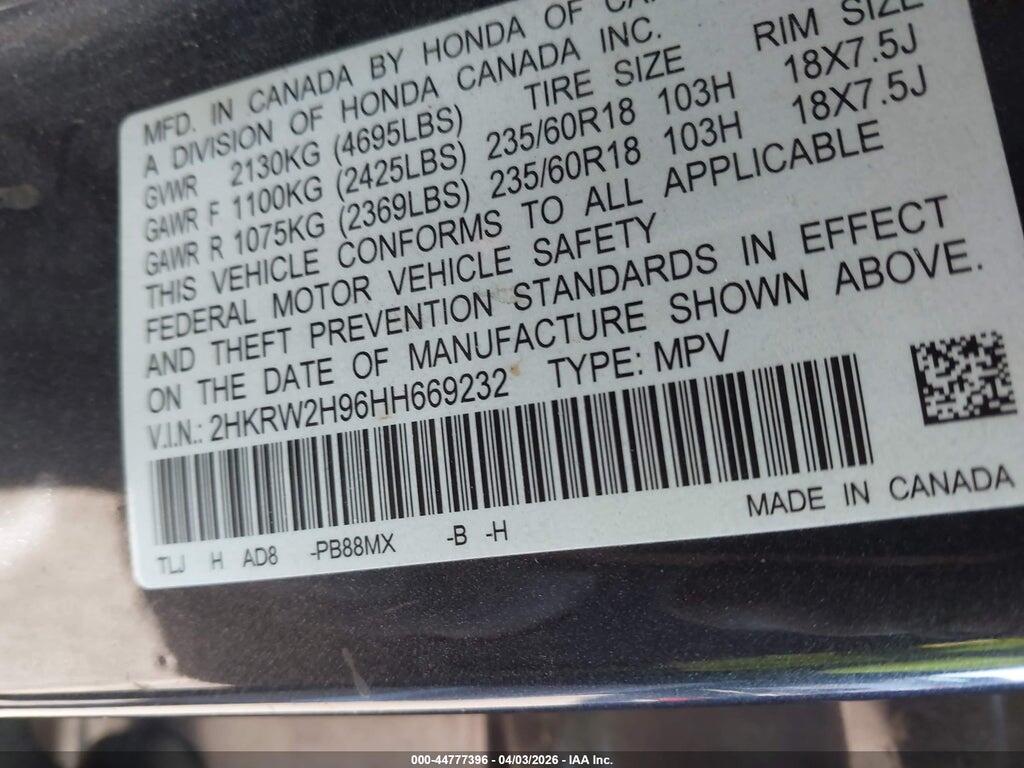 2HKRW2H96HH669232 2017 HONDA CR-V photo no. 9