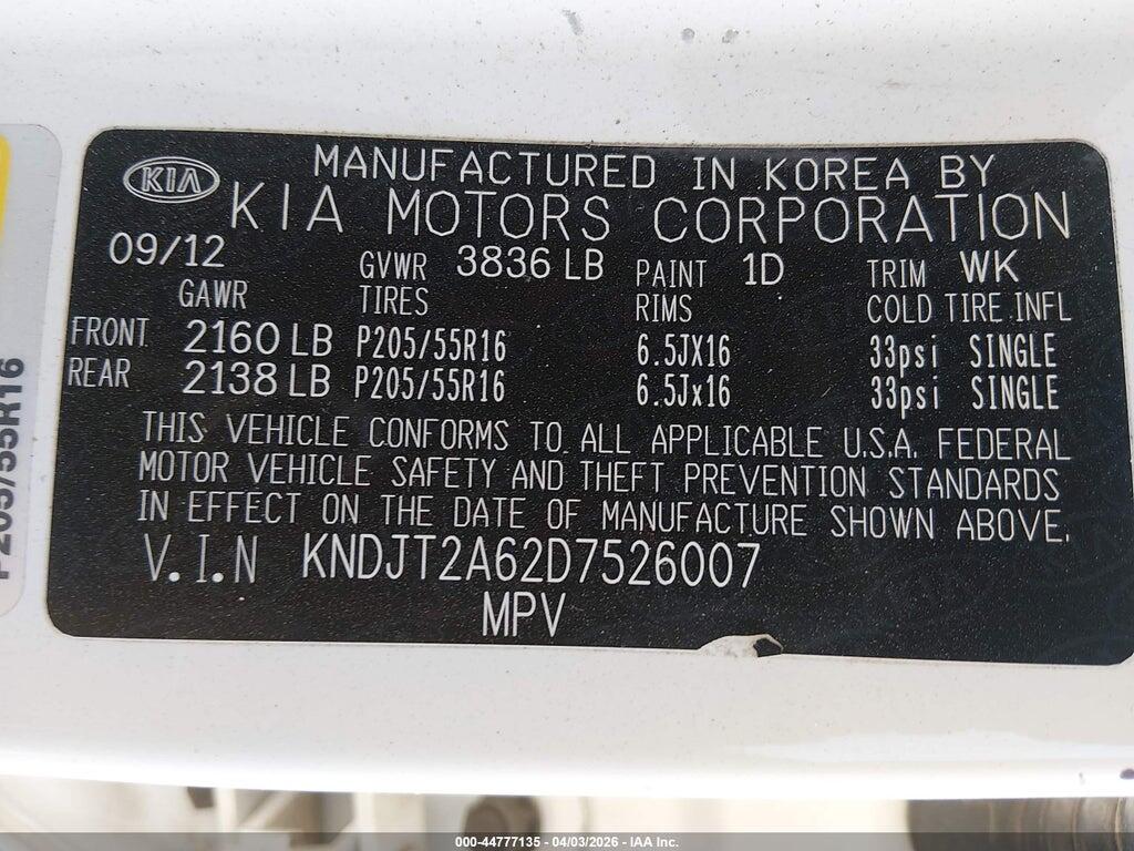 KNDJT2A62D7526007 2013 KIA SOUL photo no. 9