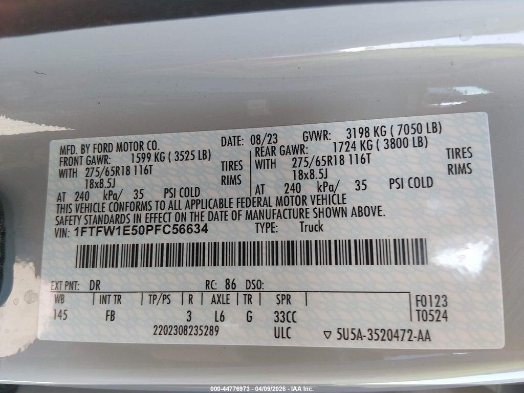 1FTFW1E50PFC56634 2023 FORD F-150 photo no. 9