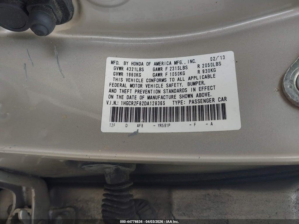 1HGCR2F82DA128365 2013 HONDA ACCORD photo no. 9