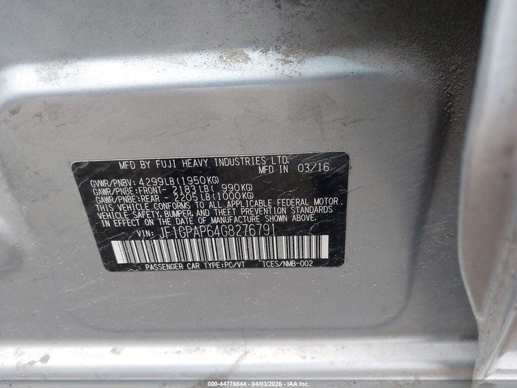 JF1GPAP64G8276791 2016 SUBARU IMPREZA photo no. 9