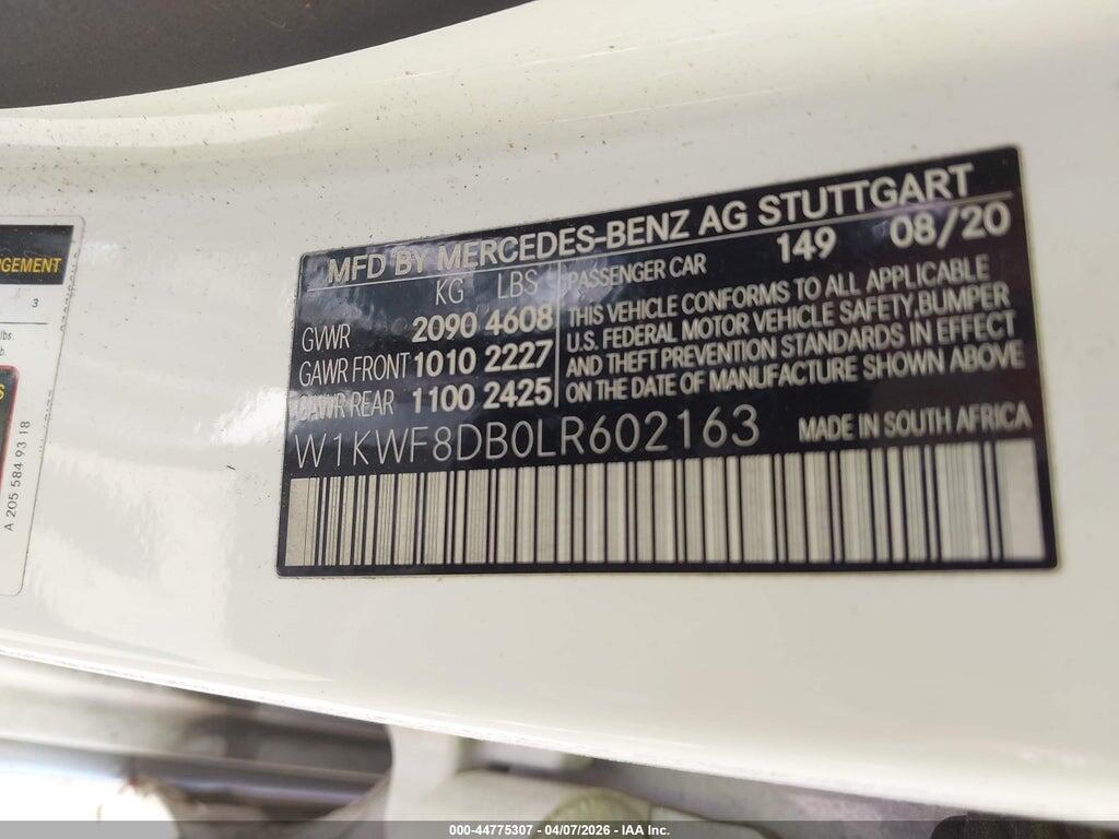 W1KWF8DB0LR602163 2020 MERCEDES-BENZ C 300 photo no. 9