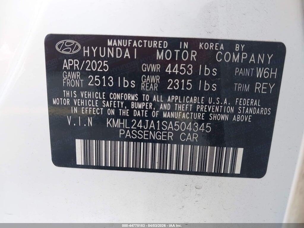 KMHL24JA1SA504345 2025 HYUNDAI SONATA photo no. 9