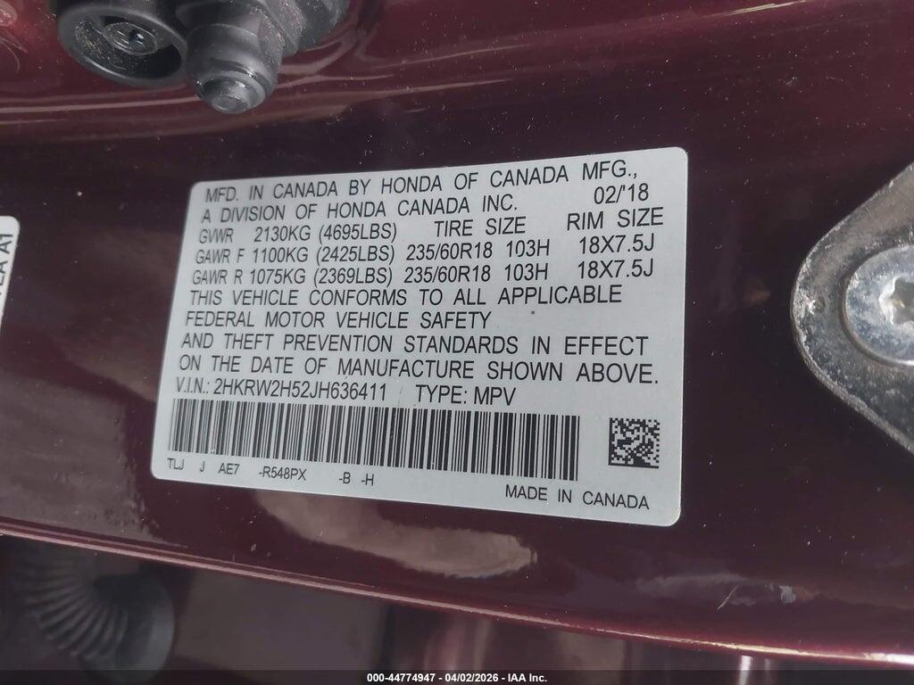 2HKRW2H52JH636411 2018 HONDA CR-V photo no. 9