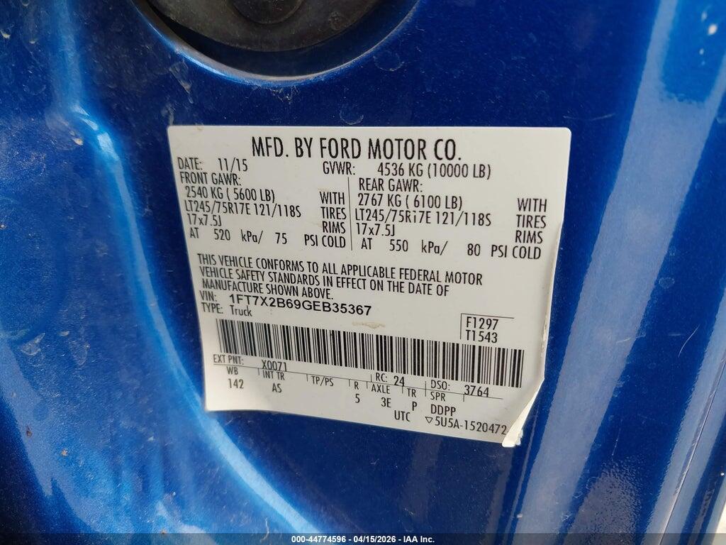 1FT7X2B69GEB35367 2016 FORD F-250 photo no. 9