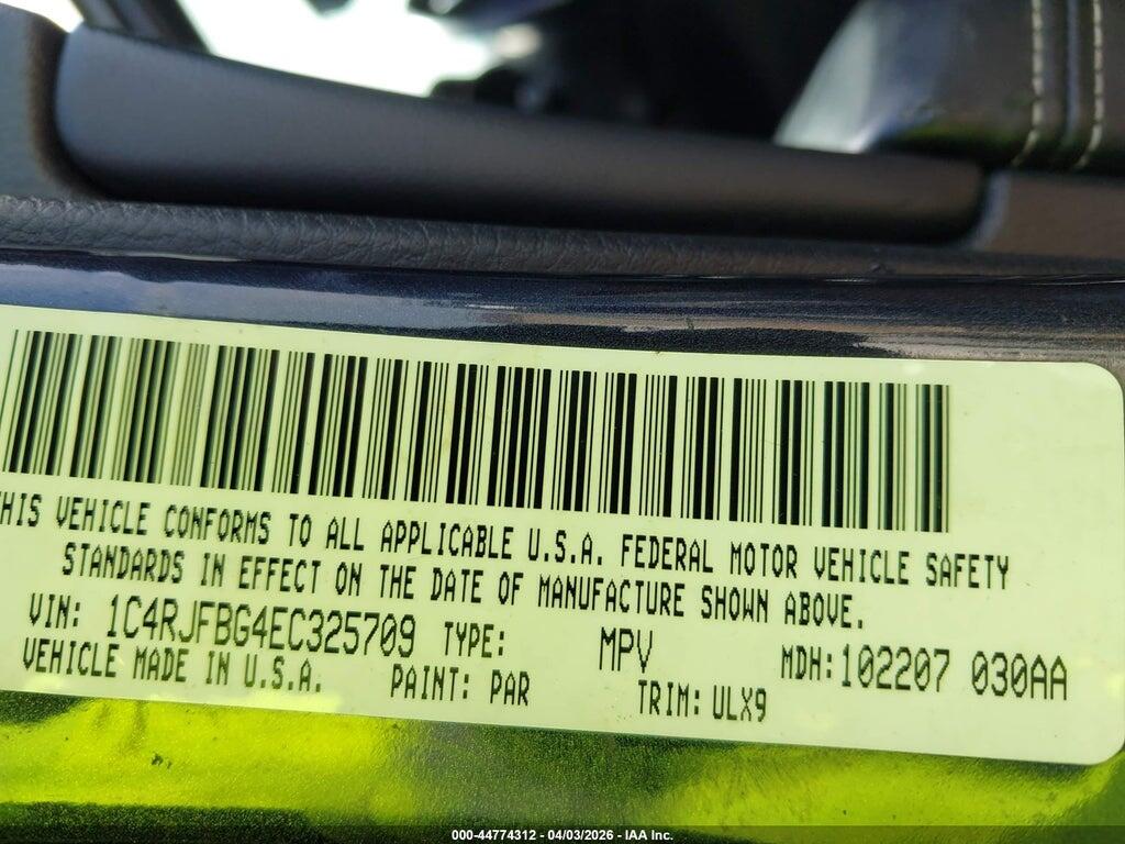 1C4RJFBG4EC325709 2014 JEEP GRAND CHEROKEE photo no. 9