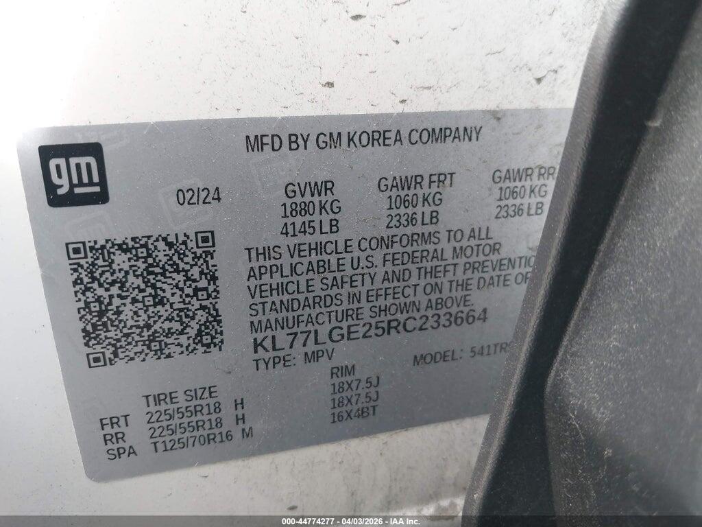 KL77LGE25RC233664 2024 CHEVROLET TRAX photo no. 9