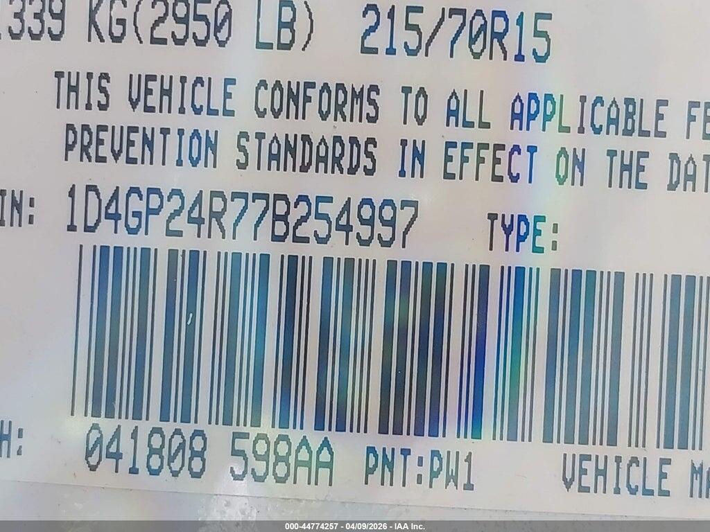 1D4GP24R77B254997 2007 DODGE GRAND CARAVAN photo no. 9