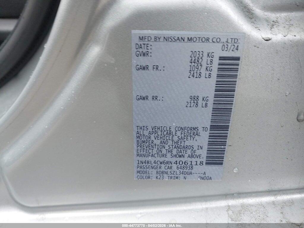 1N4BL4CW6RN406118 2024 NISSAN ALTIMA photo no. 9