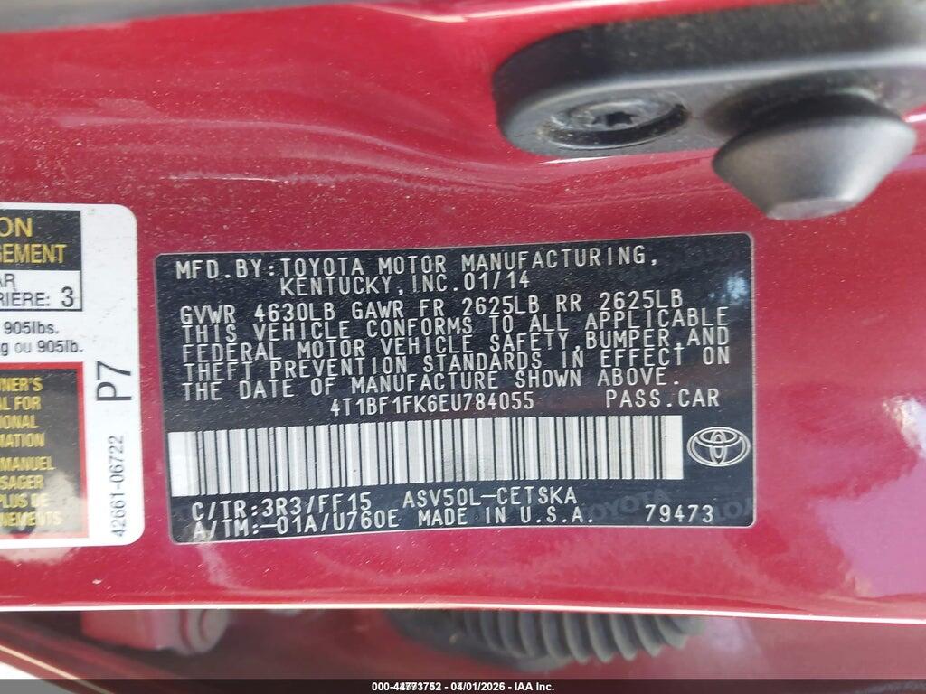 4T1BF1FK6EU784055 2014 TOYOTA CAMRY photo no. 9