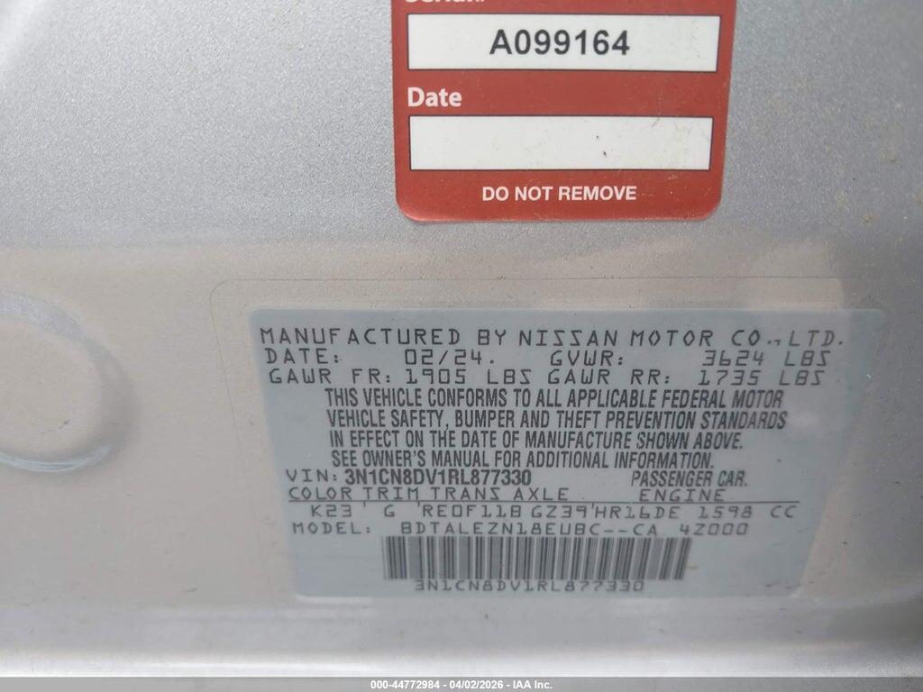 3N1CN8DV1RL877330 2024 NISSAN VERSA photo no. 9