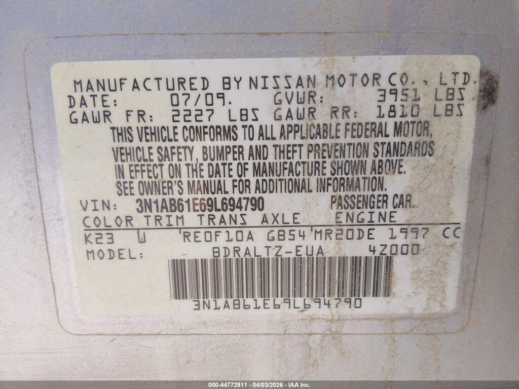 3N1AB61E69L694790 2009 NISSAN SENTRA photo no. 9