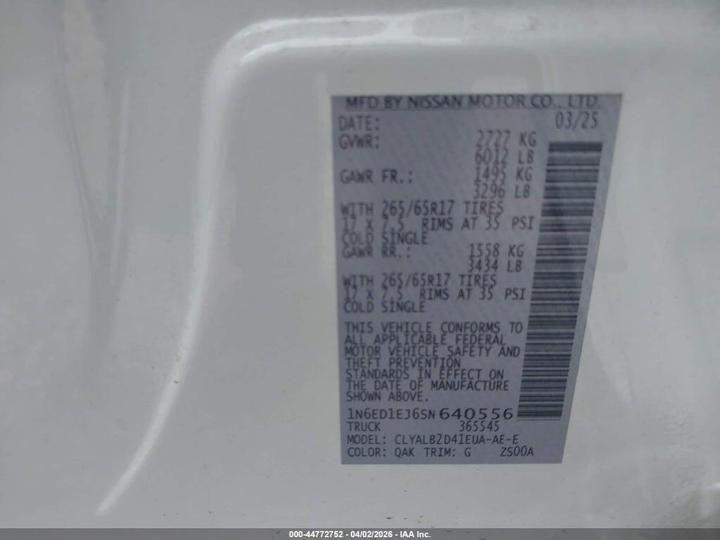 1N6ED1EJ6SN640556 2025 NISSAN FRONTIER photo no. 9