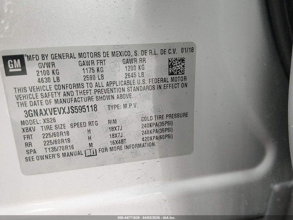 3GNAXVEVXJS595118 2018 CHEVROLET EQUINOX photo no. 9