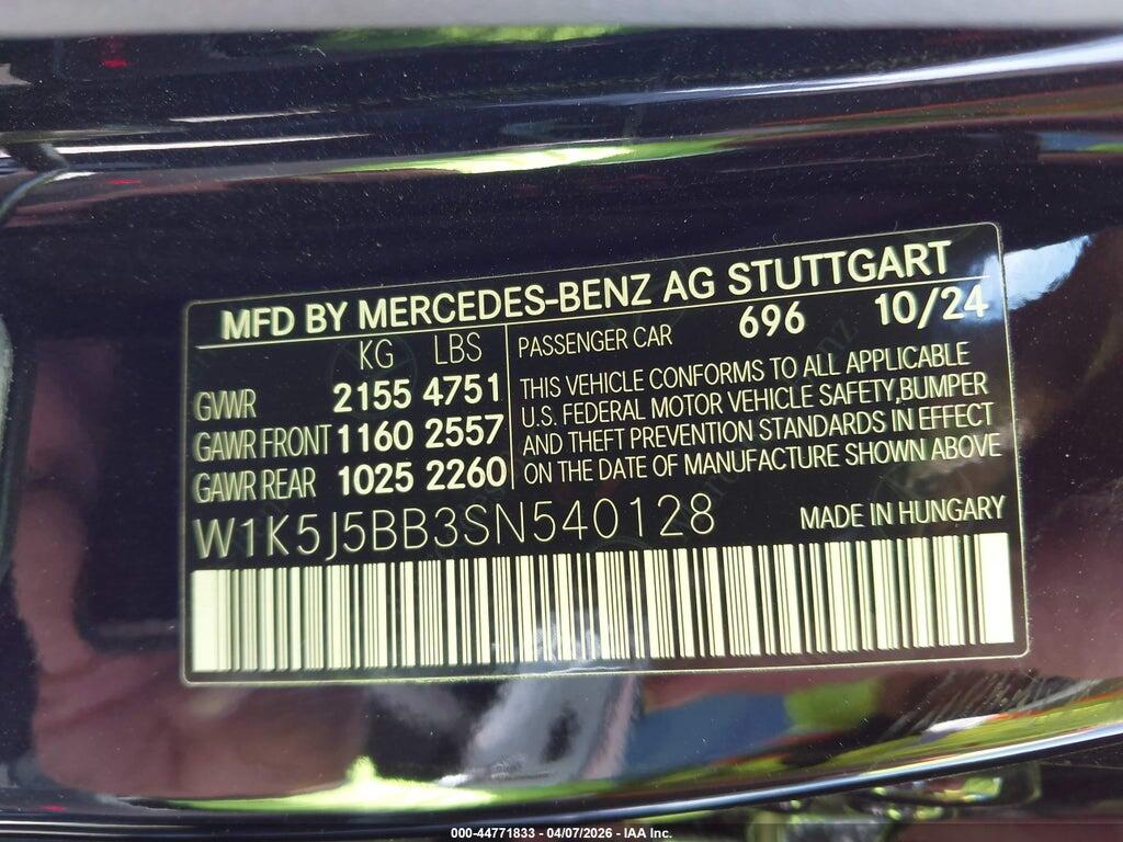 W1K5J5BB3SN540128 2025 MERCEDES-BENZ AMG CLA 35 photo no. 9
