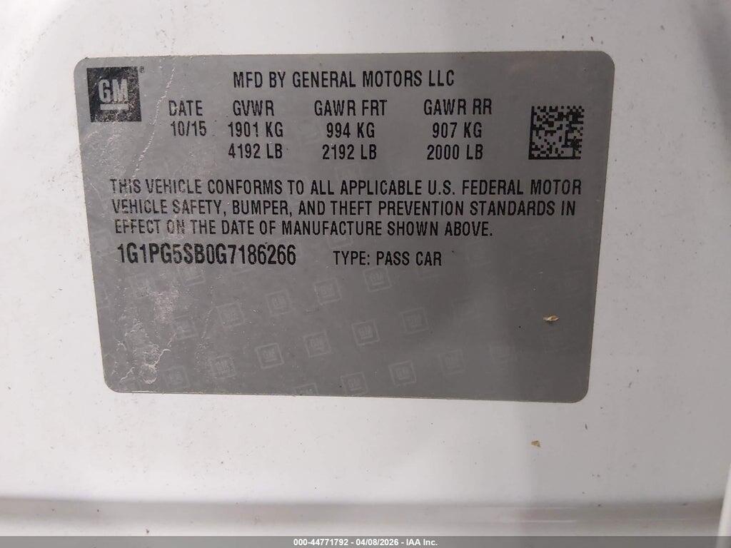 1G1PG5SB0G7186266 2016 CHEVROLET CRUZE LIMITED photo no. 9