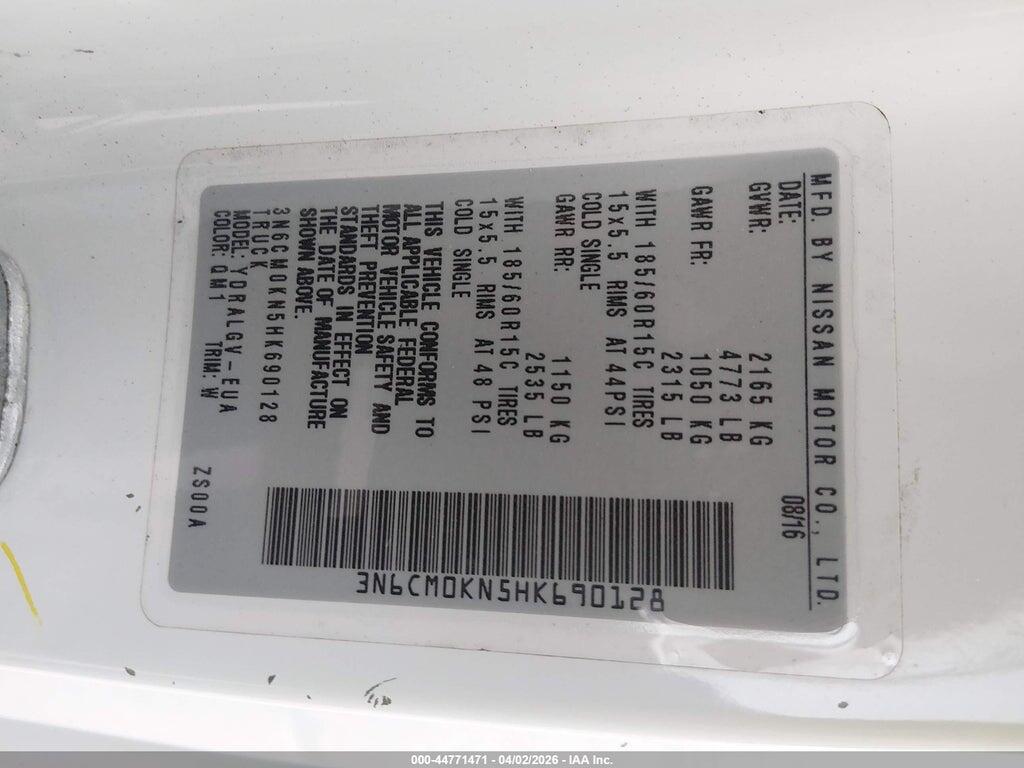 3N6CM0KN5HK690128 2017 NISSAN NV200 photo no. 9