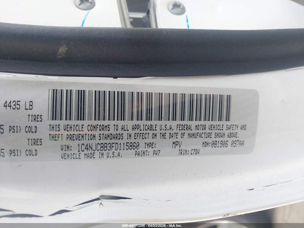 1C4NJCBB3FD115860 2015 JEEP COMPASS photo no. 9